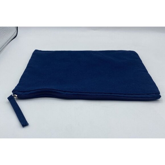 BEAUTYCOUNTER Canvas Bag Blue Zippered Makeup Cosmetic Clean Beauty Vacation - Picture 2 of 10